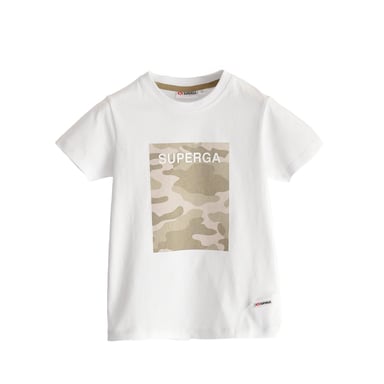 Superga Childrens/Kids Camo Logo Capped Sleeved T-Shirt (White)