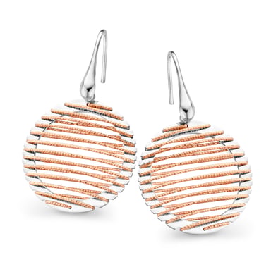 Orphelia 'Zelia' Women's 925 Sterling Silver Drop Earrings - Silver/Rose ZO-7180