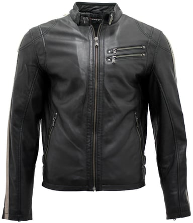 Chaqueta de motociclista de piel de napa Racer