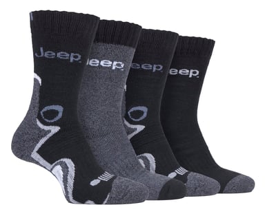 JEEP - 4 Pares de Calcetines de Lujo Anti Ampollas Acolchados para Hombre
