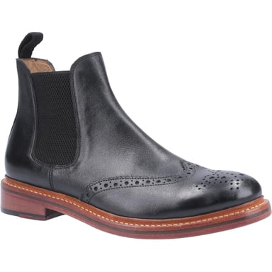 Cotwold Mens Siddington Leather Elasticated Dress Boot (Black)