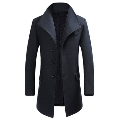 Allthemen Men's Wool Coat Winter Business Slim fit Lapel Coat Gray