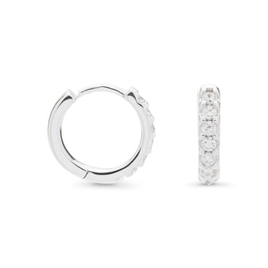 Pendientes de Aros Luxenter, leofcar de plata de ley 925 y circonita brillante con acabado en baño de rodio
