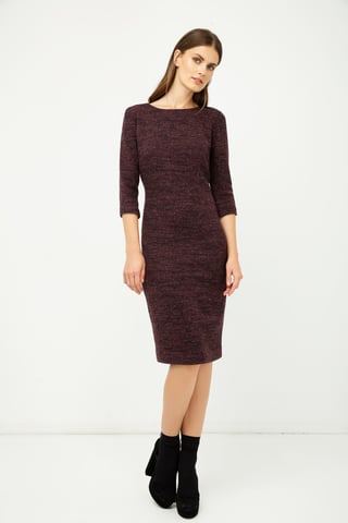 Vestido ajustado de lana en berenjena para el invierno