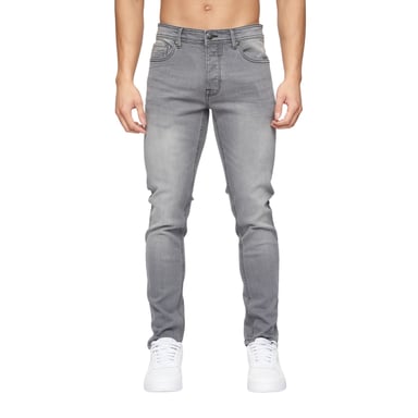 Crosshatch Mens Buraca Denim Slim Jeans (Grey Wash)