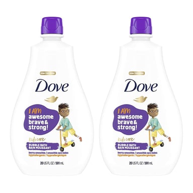 Dove Kids Care Bubble Bath Berry Smoothie Hypoallergenic Foaming Wash, 2x591ml