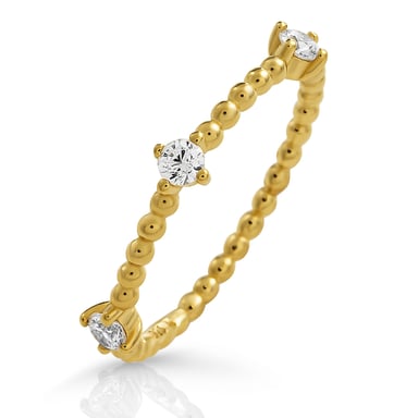 Orphelia 'Sparkle' Women's 925 Sterling Silver Ring - Gold ZR-7530/G