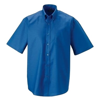Russell Collection Mens Short Sleeve Easy Care Oxford Shirt (Oxford Blue)