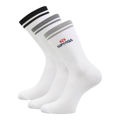Superga Unisex Adult Ribbed Knitted Socks (Pack of 3) (White)