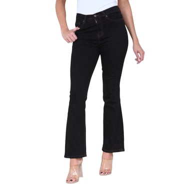 Womens Magic Shaping High Waisted Slim Flare Leg Jeans in Black