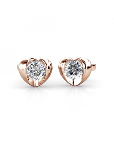 Pendientes Simply Love - Oro rosa y cristal