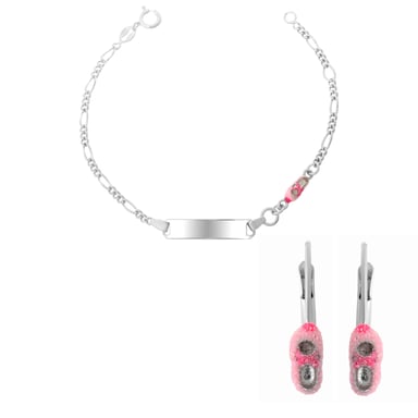 Orphelia 'Megane' Child's 925 Sterling Silver Set: Bracelet + Earrings - Silver SET-7136