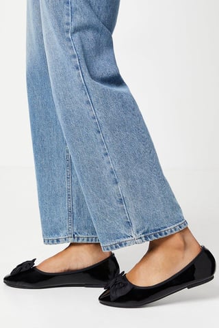 Wide Fit Palmer Knotted Bow Detail Ballerina