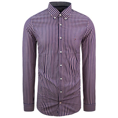 Tommy Hilfiger Camisa Oxford Slim Fit Rayas Azul Marino Hombre