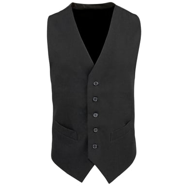 Premier Mens Lined Polyester Waistcoat / Catering / Bar Wear (Black)