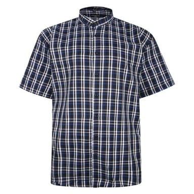 Mens Fitz Gerald Big Size Casual Short Sleeve Cotton Checked King