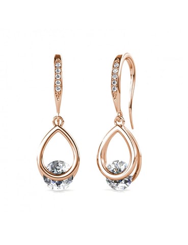 Pendientes Tristin Hook - Oro rosa y cristal