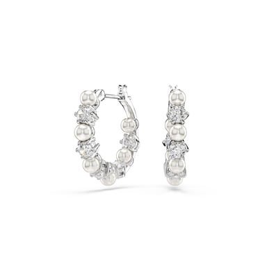 Swarovski 'Matrix Pearl' Women's Base Metal Drop Earrings - Silver 5709256