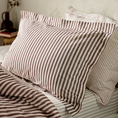 Yard Hebden Mélange Stripe Cotton Pillowcase Pair