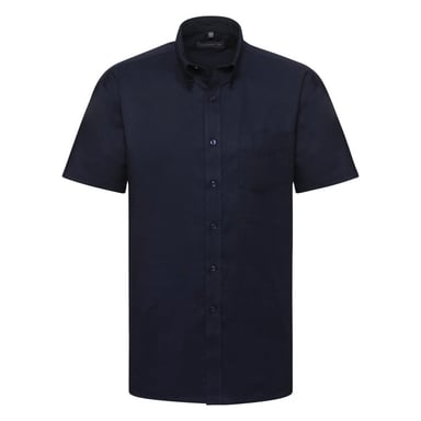 Russell Collection Mens Short Sleeve Easy Care Oxford Shirt (Bright Navy)