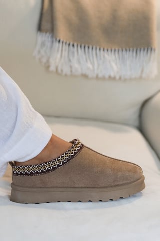Wheres That From Womens 'Oak' Aztec Detail Faux Fur Lining Mini Boots