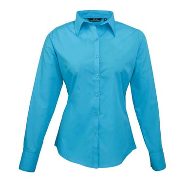 Premier Womens/Ladies Long-Sleeved Shirt (Turquoise)