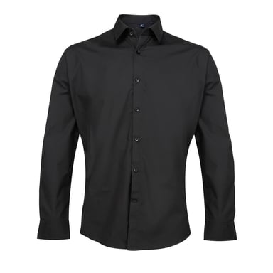 Premier Supreme Heavier Weight Poplin Long Sleeve Work Shirt (Black)