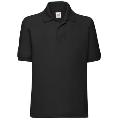 Fruit of the Loom Childrens/Kids Pique Short-Sleeved Polo Shirt (Black)