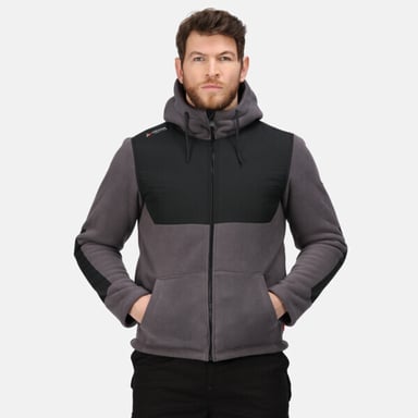Regatta Mens Garrison Hooded Jacket (Iron/Black)