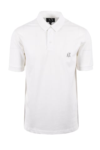 Camisa Polo Regular Armani Exchange Blanca Rota