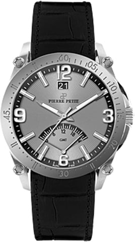 Pierre Petit: Reloj plateado Serie Le Mans para hombre