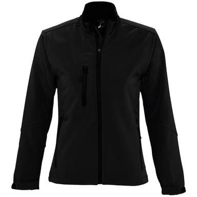 SOLS Womens/Ladies Roxy Soft Shell Jacket (Breathable, Windproof And Water Resistant) (Black)