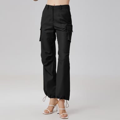 Drawstring ankle cargo pants