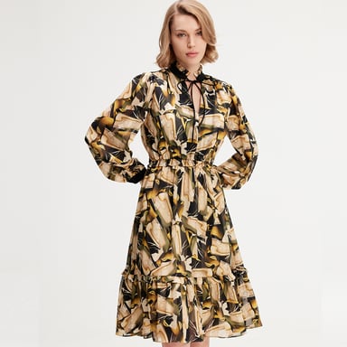 Tunic dress with graphic print