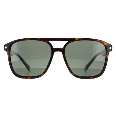 Gafas de sol polarizadas para hombre Polaroid Aviator en Verde Oscuro Havana