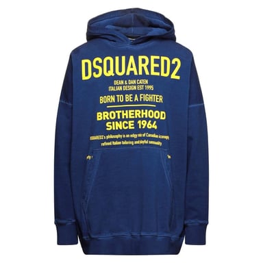 Dsquared2 Born To Be A Fighter sudadera con capucha azul extragrande