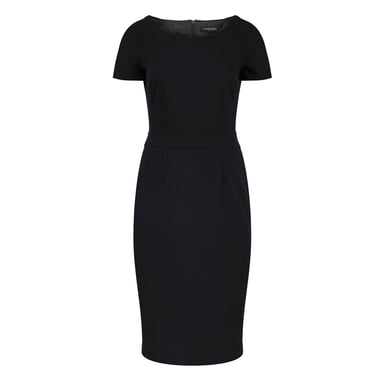 Fitted Black Cap Sleeve Dress Punto