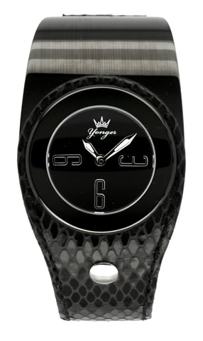 Yonger y Bresson: reloj con correa negra y esfera negra