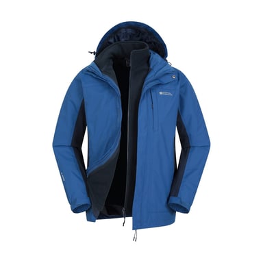 Mountain Warehouse Mens Thunderstorm 3 in 1 Waterproof Jacket (Blue)