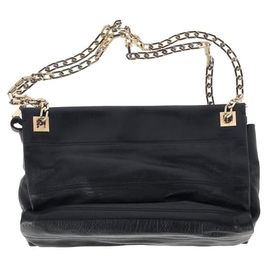 Victoria Beckham Chain Strap Shoulder Bag in Black Leather