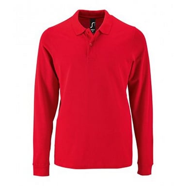 SOLS Mens Perfect Long Sleeve Pique Polo Shirt (Red)