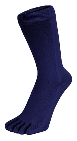 TOETOE - Calcetines de algodón transpirables para hombre y mujer - Azul marino