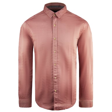 Camisa Scotch & Soda Slim Manga Larga Plain Pink De Algodón Hombre