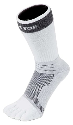 TOETOE - Calcetines Tobilleros Deportivos Transpirables de Tenis para Hombre y Mujer - Blanco y Gris