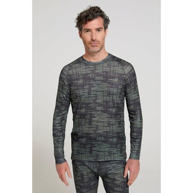 Mountain Warehouse Mens Talus Camouflage Thermal Top (Khaki Green)
