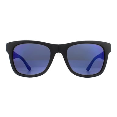 Lacoste rectángulo unisex negro mate azul degradado pliegue gafas de sol