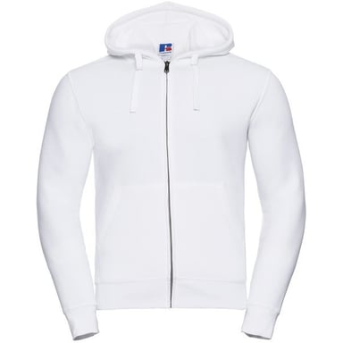 Russell Mens Authentic Full Zip Hooded Sweatshirt / Hoodie (White)