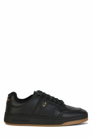 Zapatillas bajas de piel de ternera negra Saint Laurent