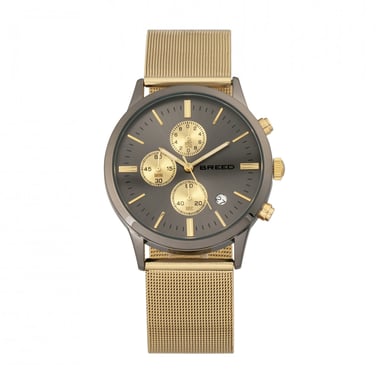 Reloj de cronógrafo con pulsera de malla Breed Espinosa con fecha