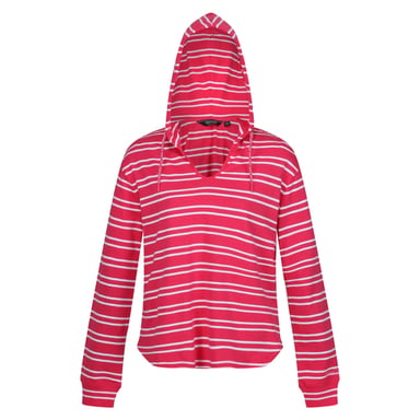 Regatta Womens/Ladies Minerve Stripe V Neck Hoodie (Hot Pink/White)